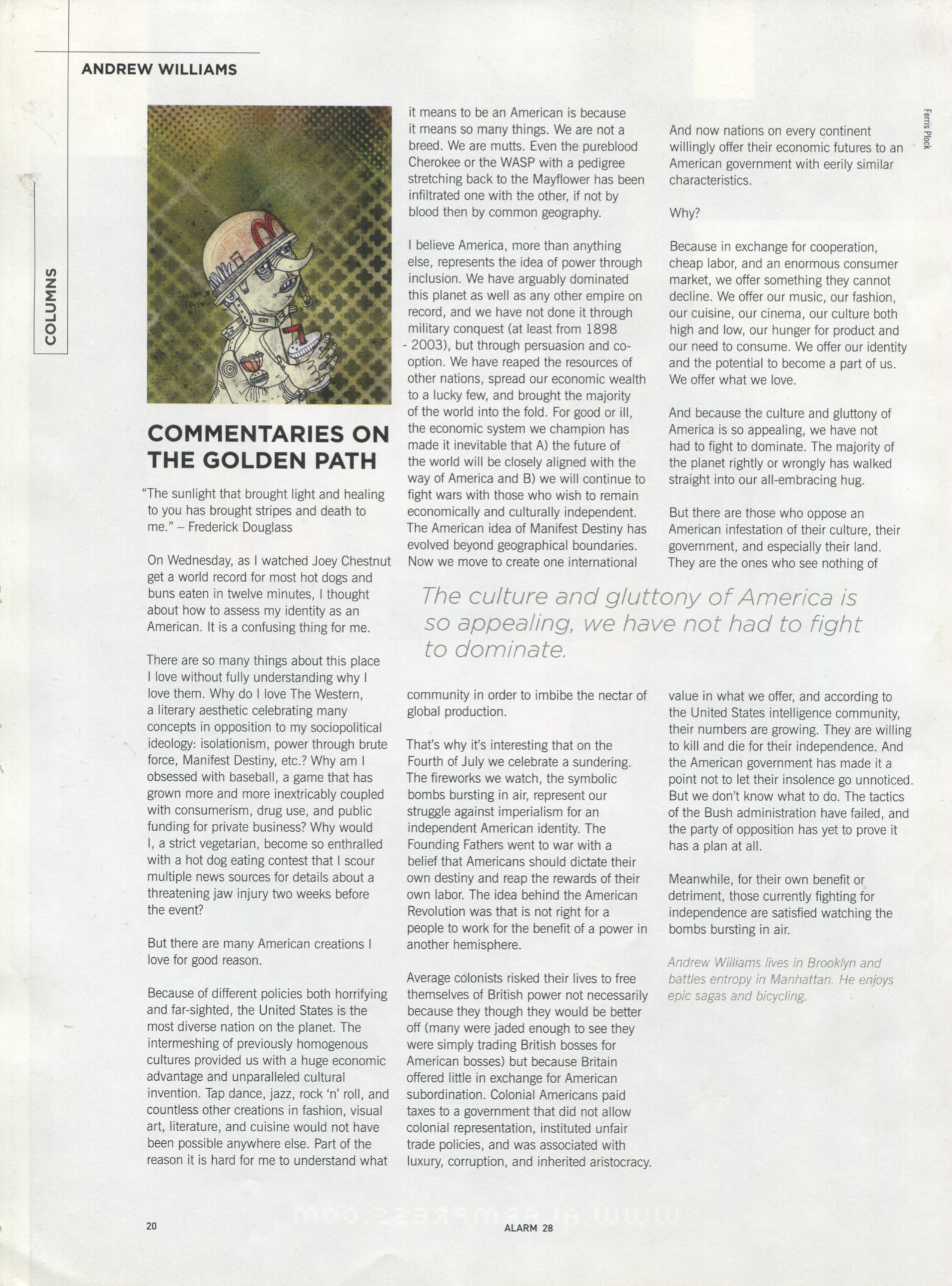 An All-Embracing Hug, Alarm issue 28 column scan