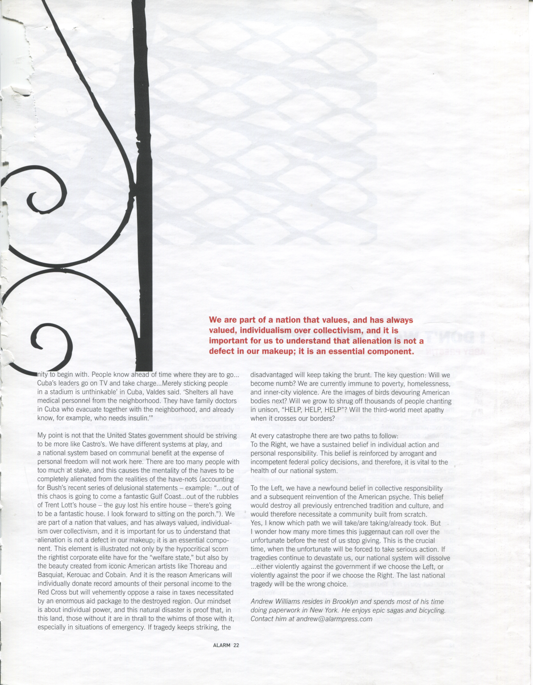 The last national tragedy, Alarm issue 22 column scan, page 2 of 2