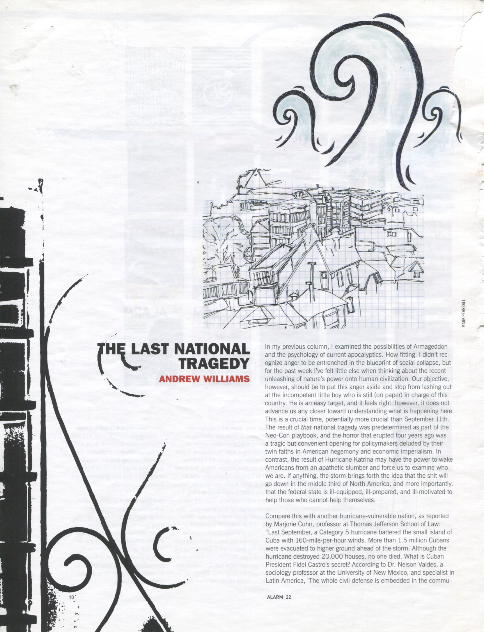 The last national tragedy, Alarm issue 22 column scan, page 1 of 2