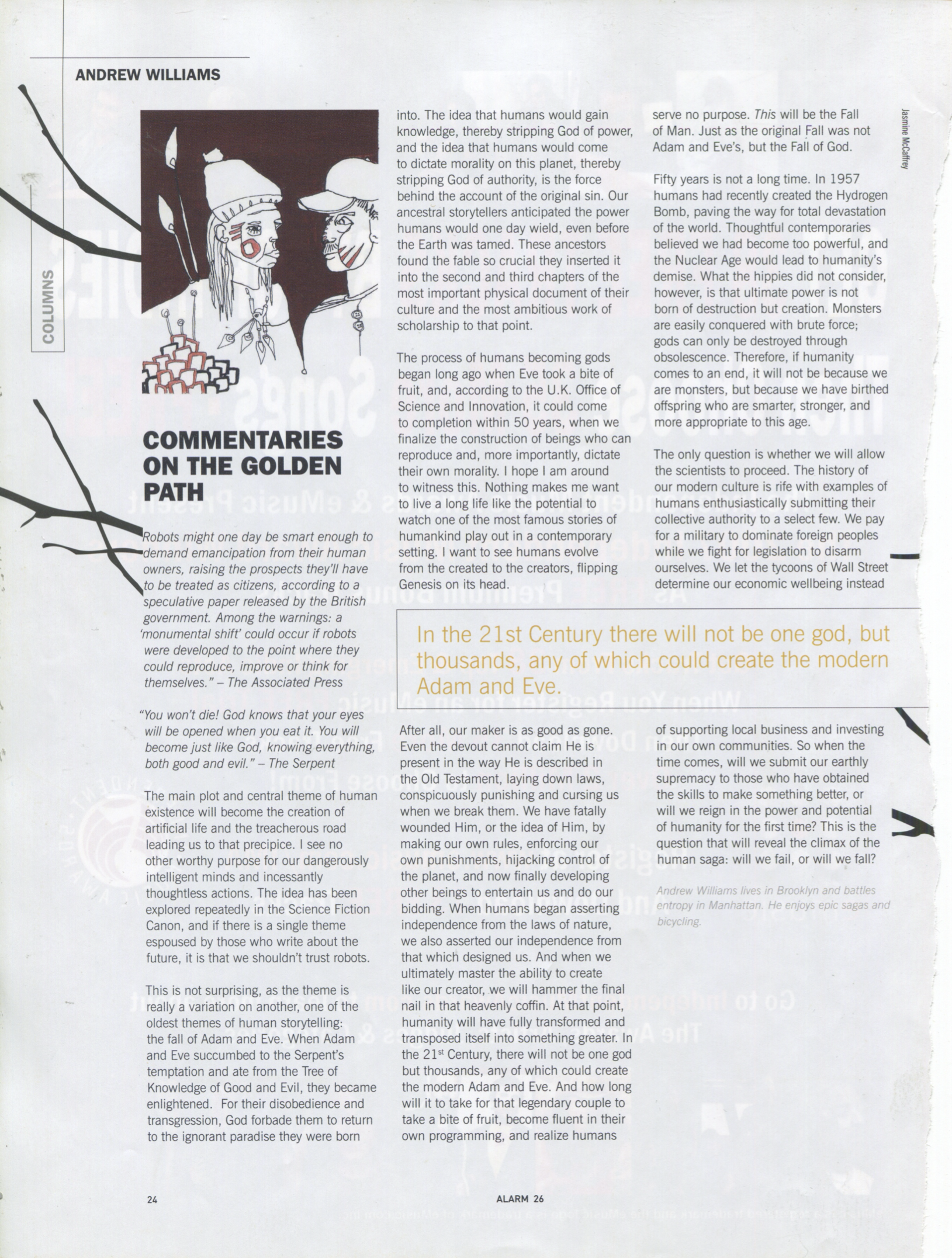 The Fall of God, Alarm issue 26 column scan