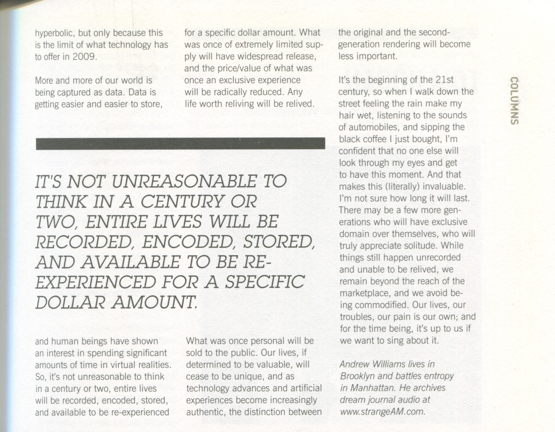 Spiritual Values, Alarm issue 37 column scan, page 2 of 2
