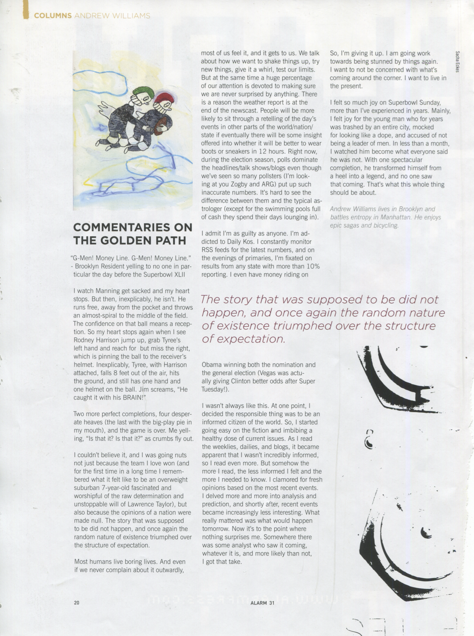 The Structure of Expectation, Alarm issue 31 column scan