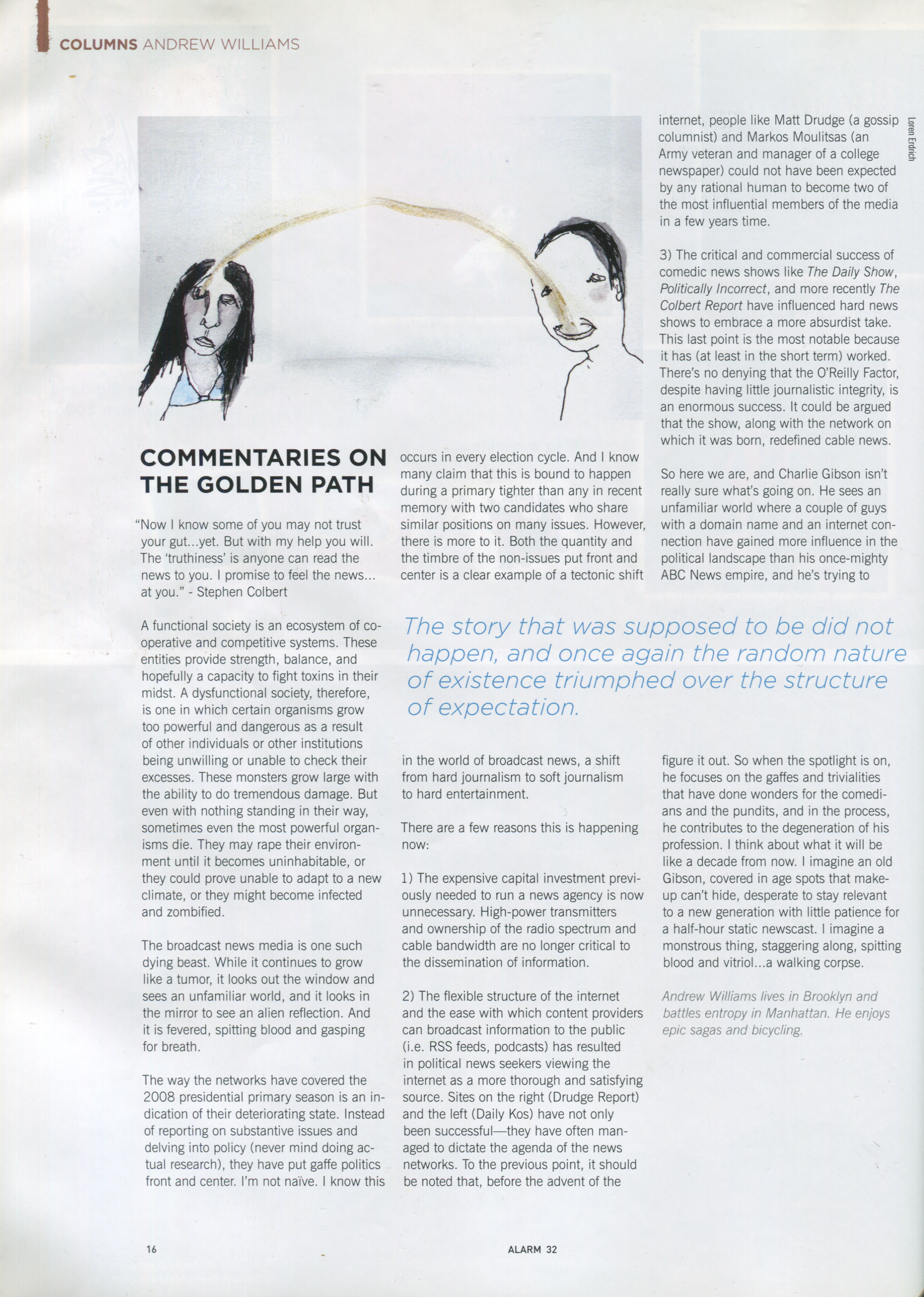 Hard Entertainment, Alarm issue 32 column scan